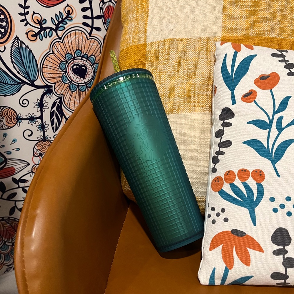 NWT Starbucks jewel-green lemon lime grid tumbler, Venti
